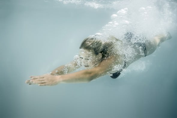 woman diving